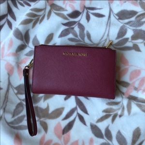 NWT Maroon MK Wallet with comportment for phone
